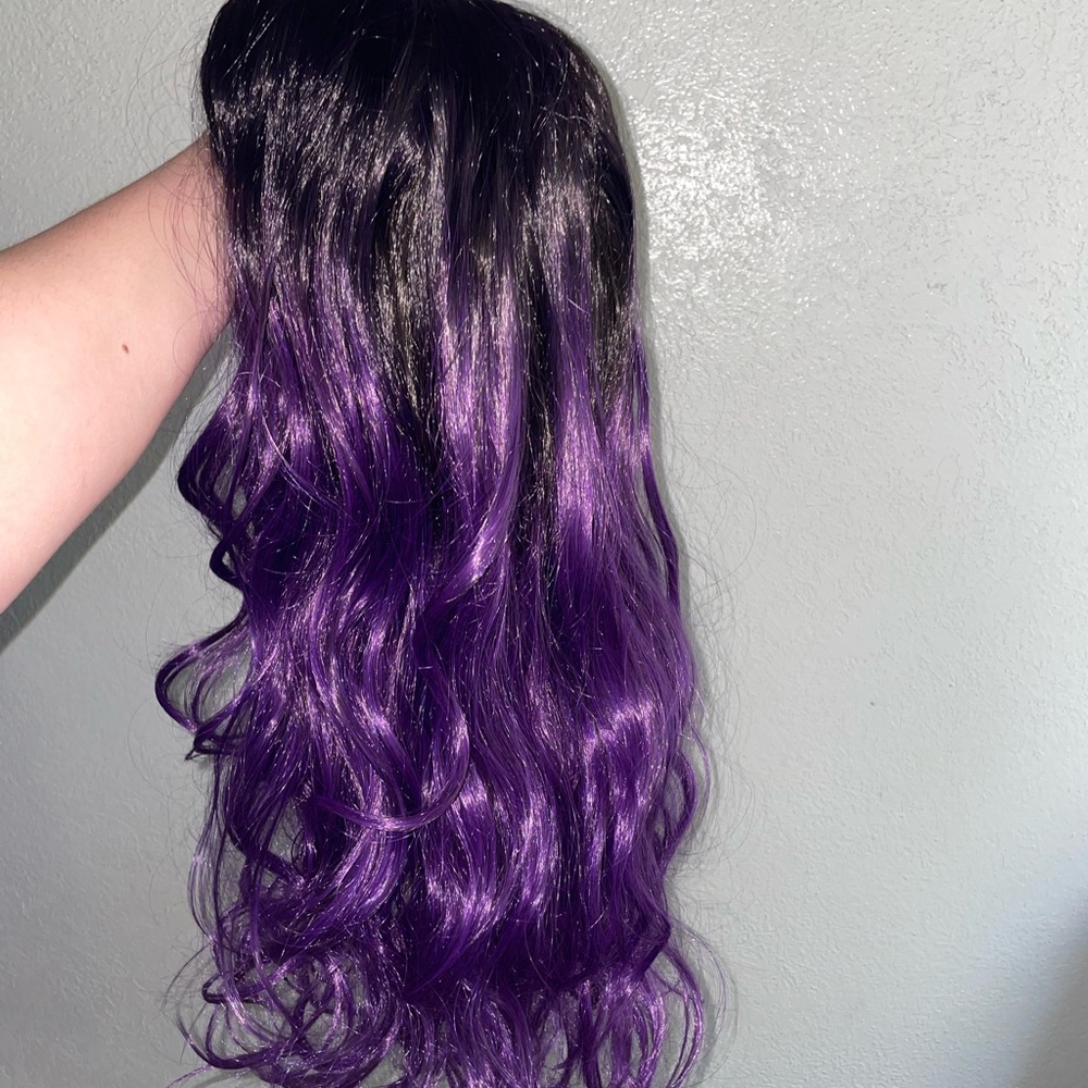Purple Ombre Women’s Wavy Hairpiece - Vibrant Purple